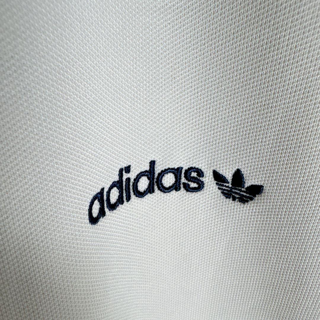 アディダス ジャージ トラックジャケット XXL ホワイト ネイビー 古着□