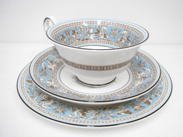 245/未使用 ウェッジウッド フロレンティーン ターコイズ トリオ ペアセット