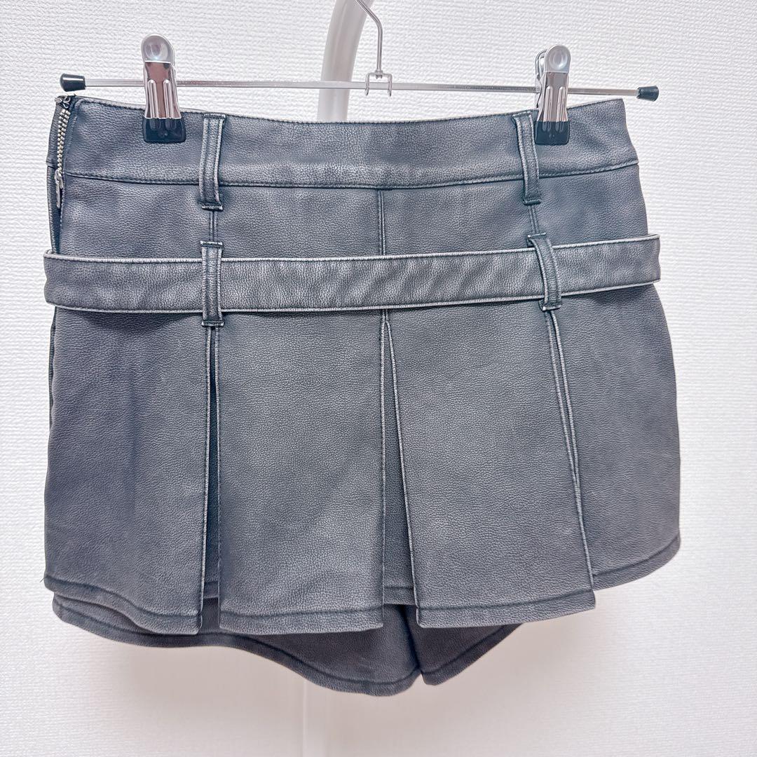 Darich　アンティークレザープリーツショートパンツ　BLK　Mサイズ