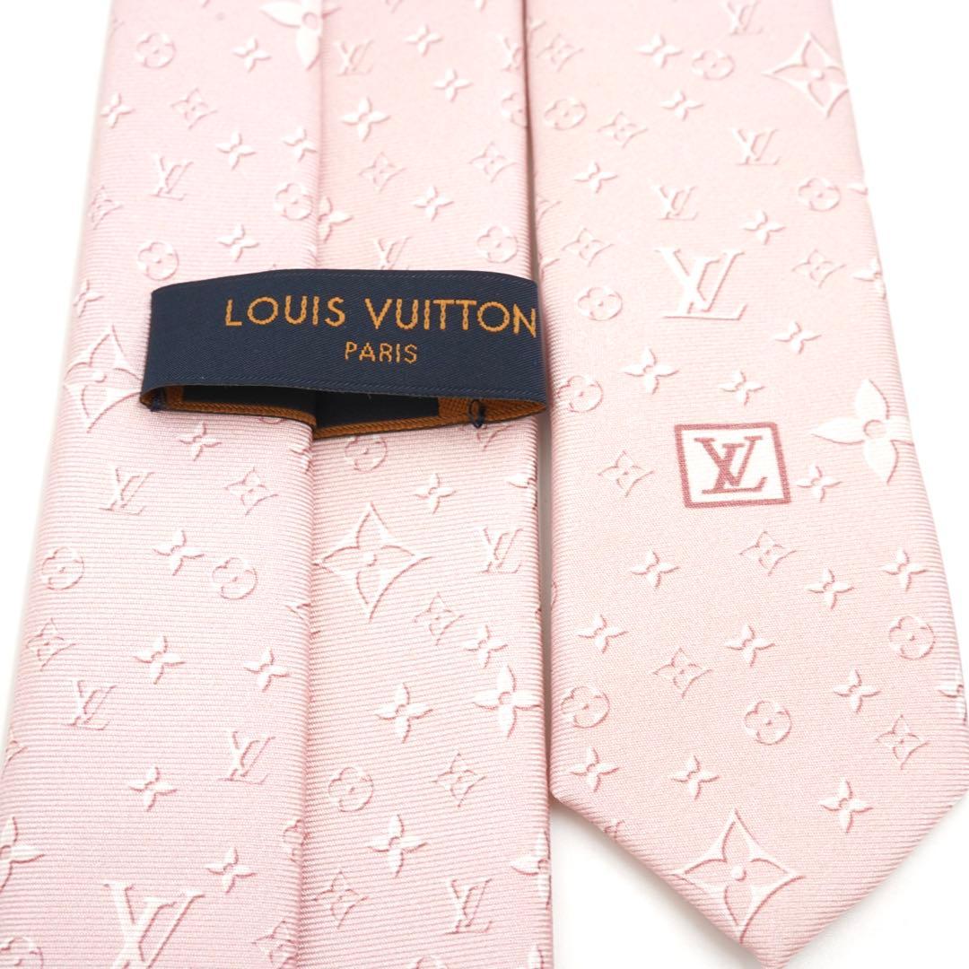 ✨新品未使用✨　LOUIS VUITTON ネクタイ モノグラム　総柄　ピンク