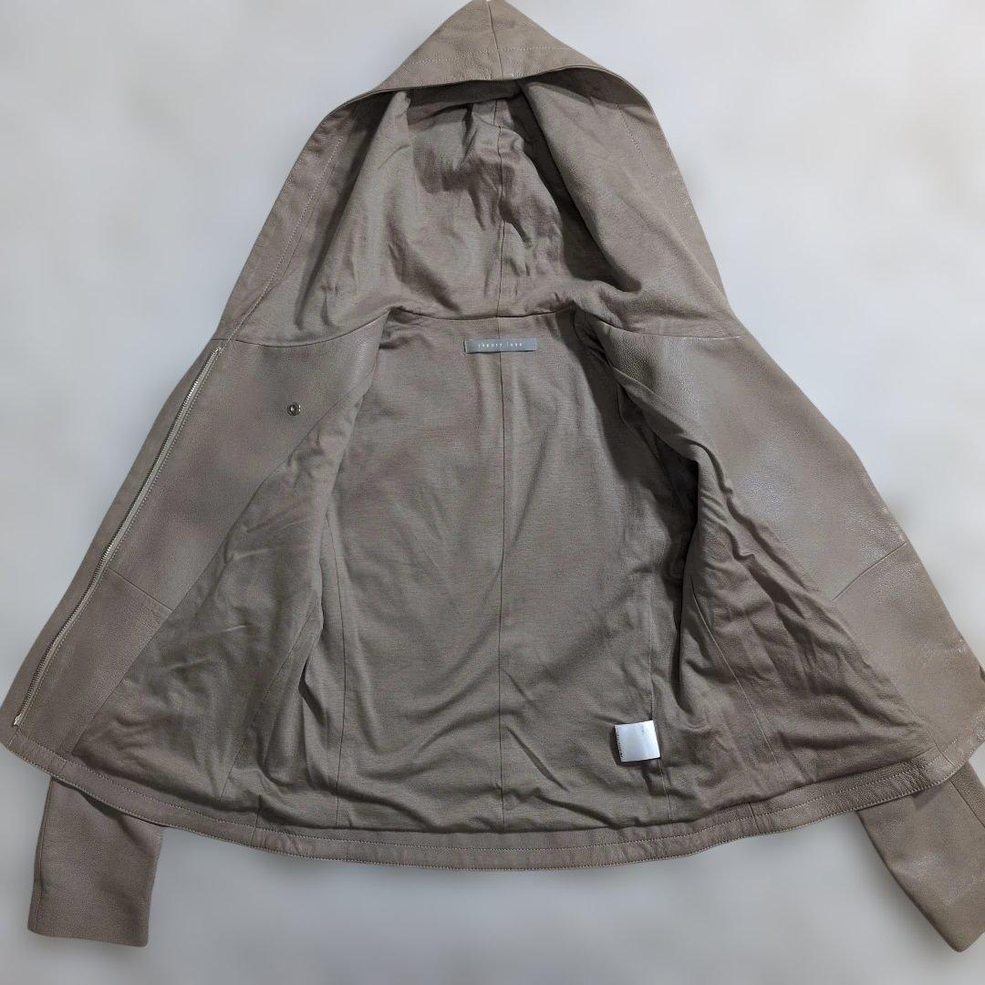 極美品Theory luxe 羊革 スーパーソフトレザー フーデッドジャケット