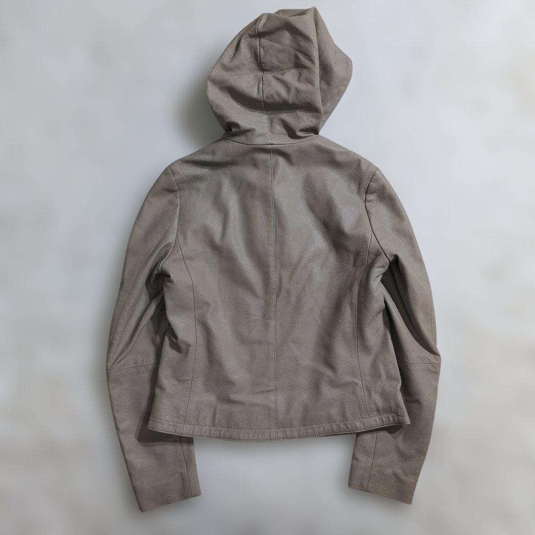 極美品Theory luxe 羊革 スーパーソフトレザー フーデッドジャケット