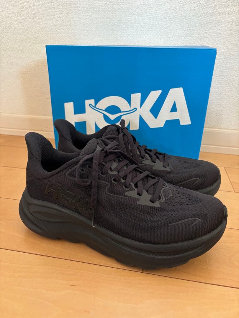 HOKA CLIFTON 10 WIDE ブラック 24cm