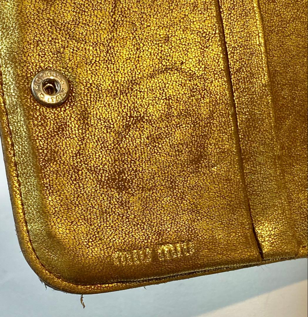 【お買得最終プライス!!】MIUMIU ゴールドパッチワーク二つ折り財布