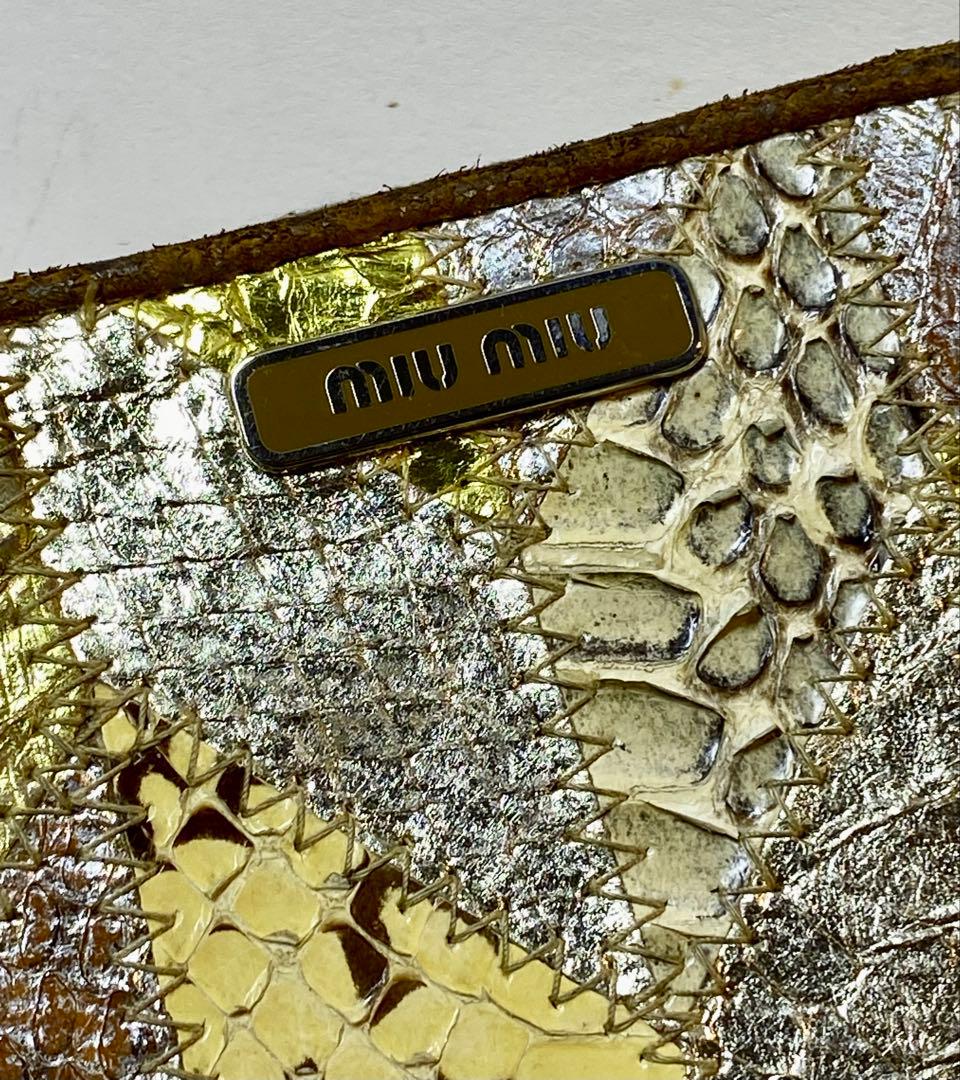 【お買得最終プライス!!】MIUMIU ゴールドパッチワーク二つ折り財布