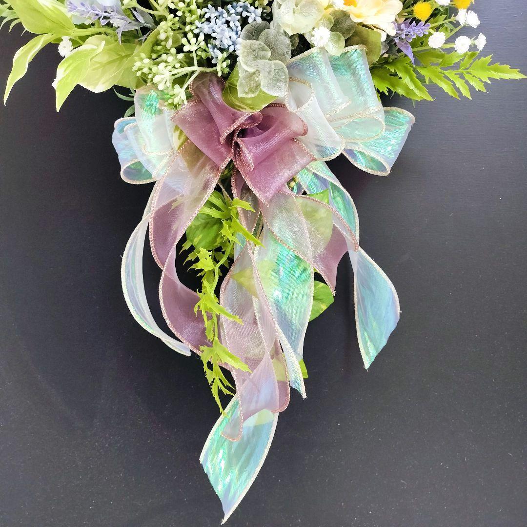 商品名【羽菜】ゆみい♥イエローローズの花束風スワッグリース　 春リース