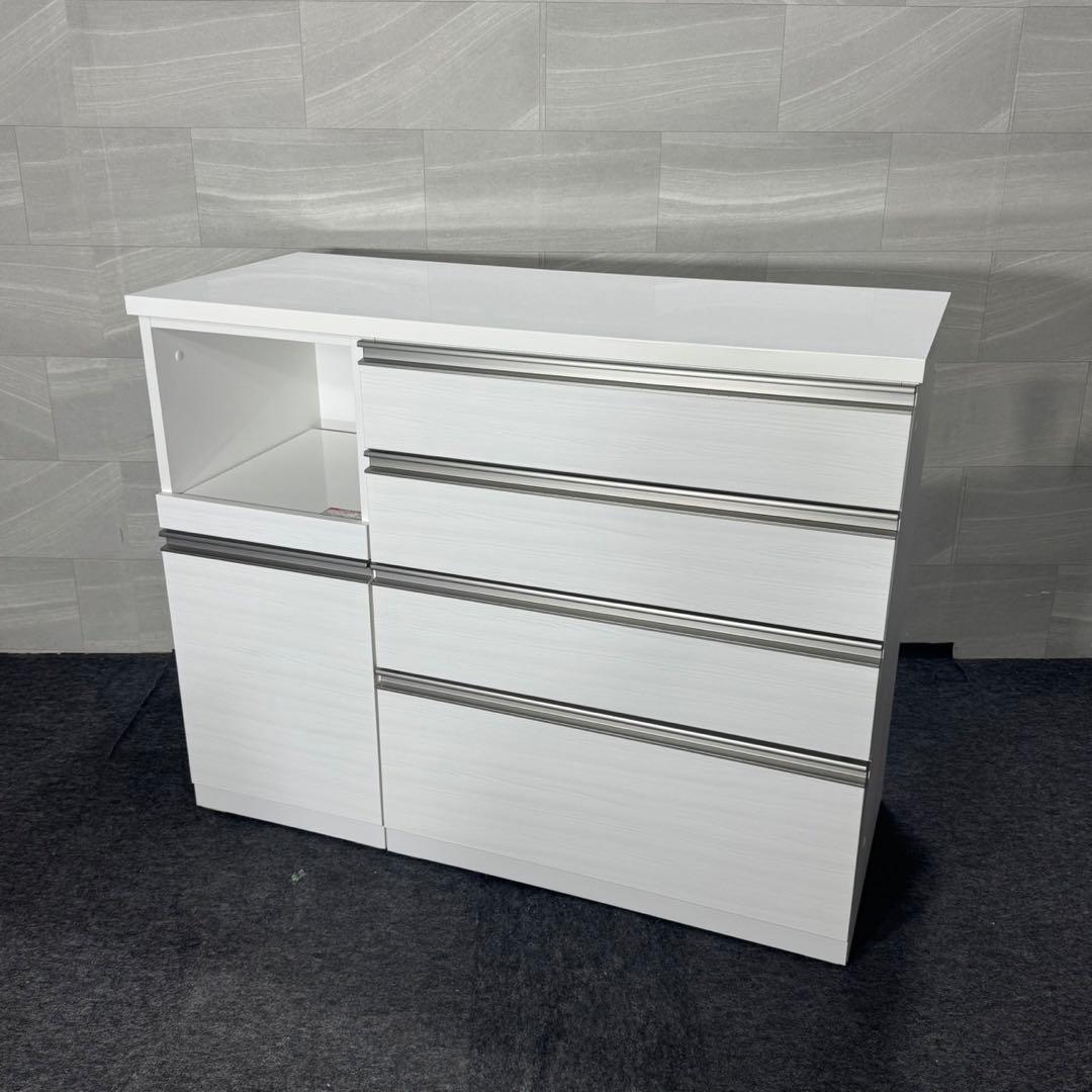 ニトリ キッチンカウンター 幅120cm リガーレ 白 美品 d4972