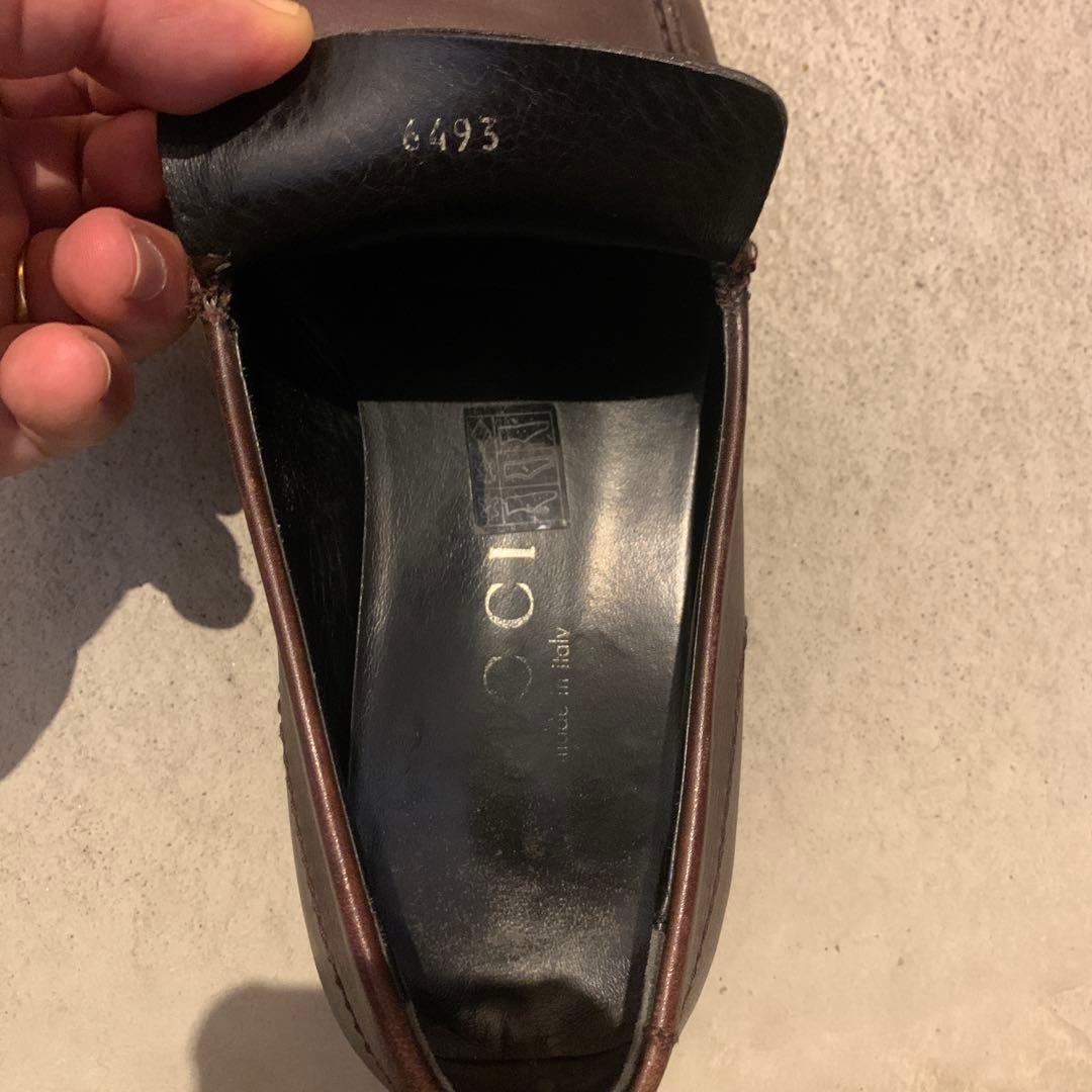 ム*る様 GUCCI ブラウンレザードレスシューズ