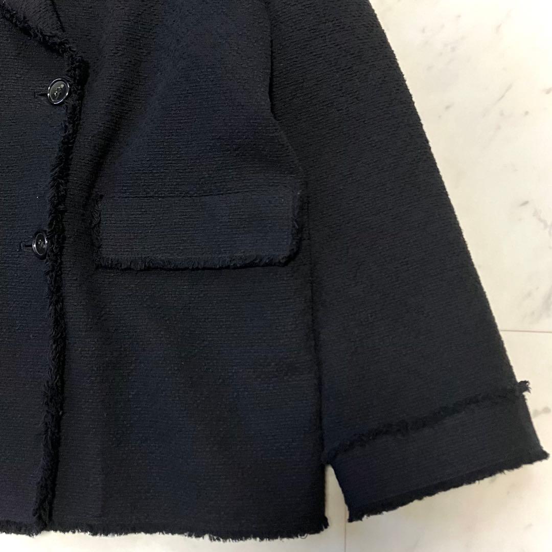 美品 スローブイエナ ツイードテーラードジャケット ブラック ゆったり