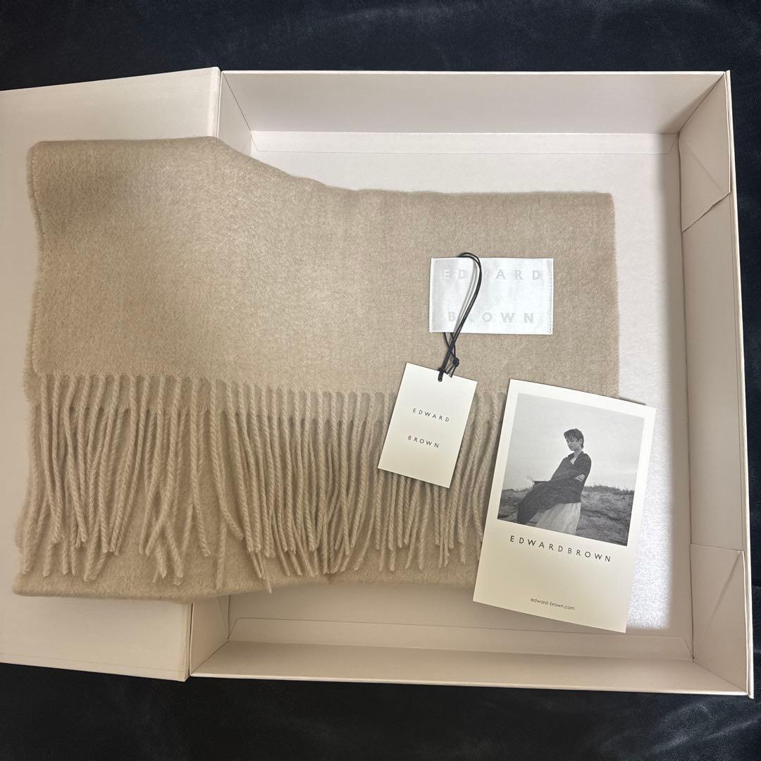 EDWARDBROWN カシミヤマフラー エクリュ ECRU