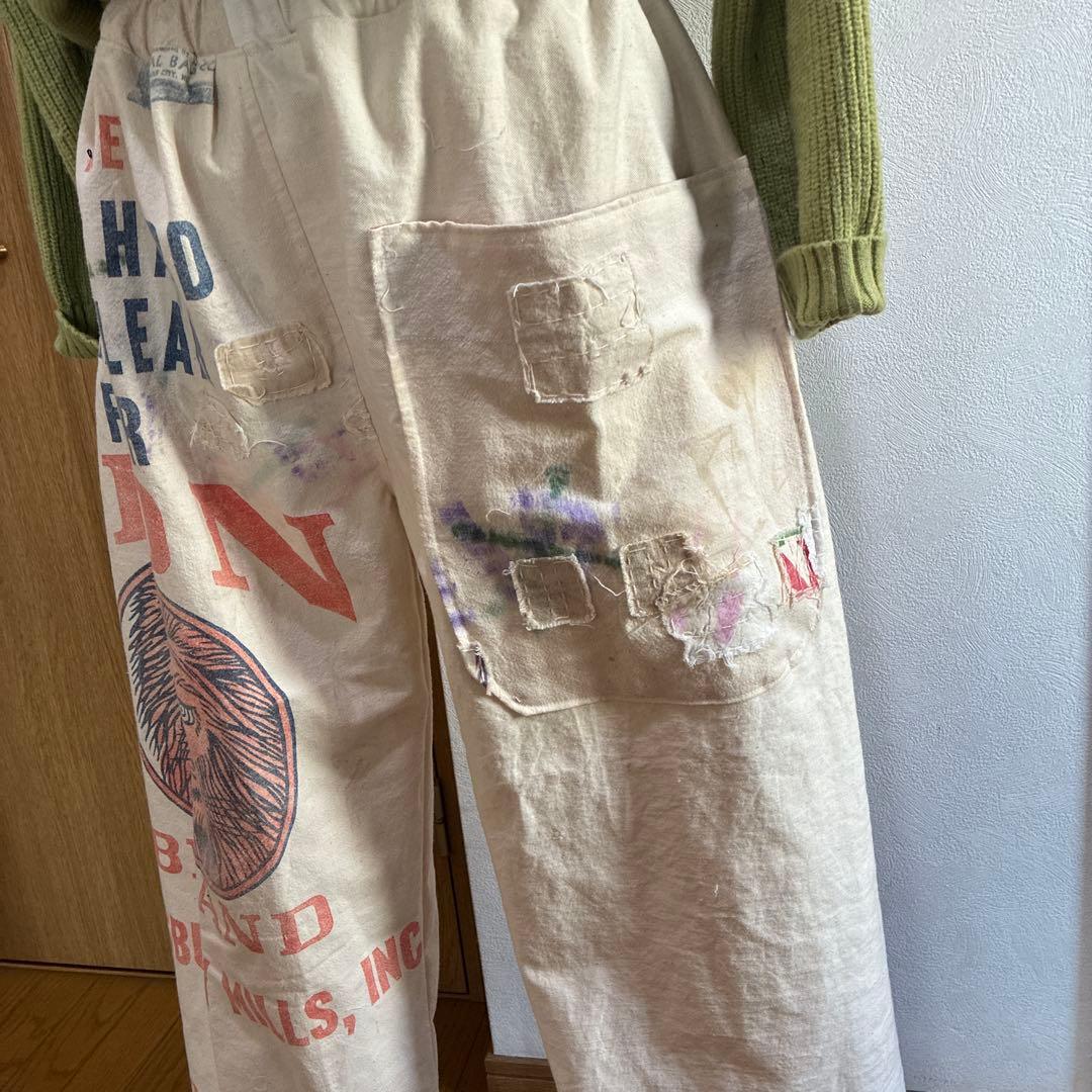 古布　粉袋からのダボパンツ