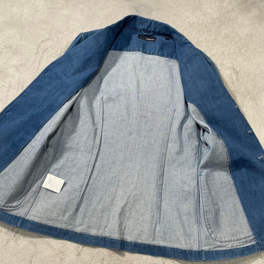 ラルディーニ　デニムテーラードジャケット シングルジャケット　ブルー　L