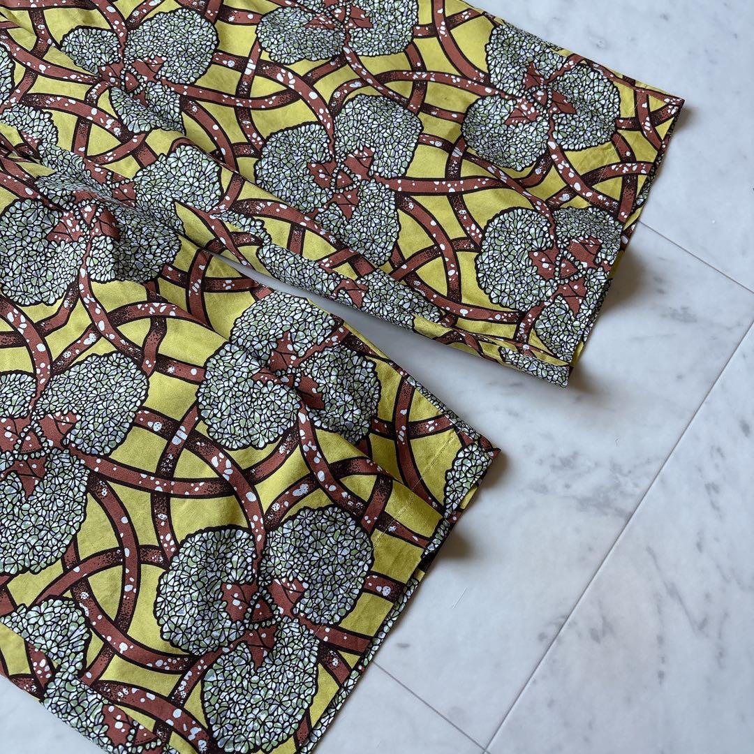 タグ付き　ルグラジック　バティック　イージーパンツ　総柄　イエロー