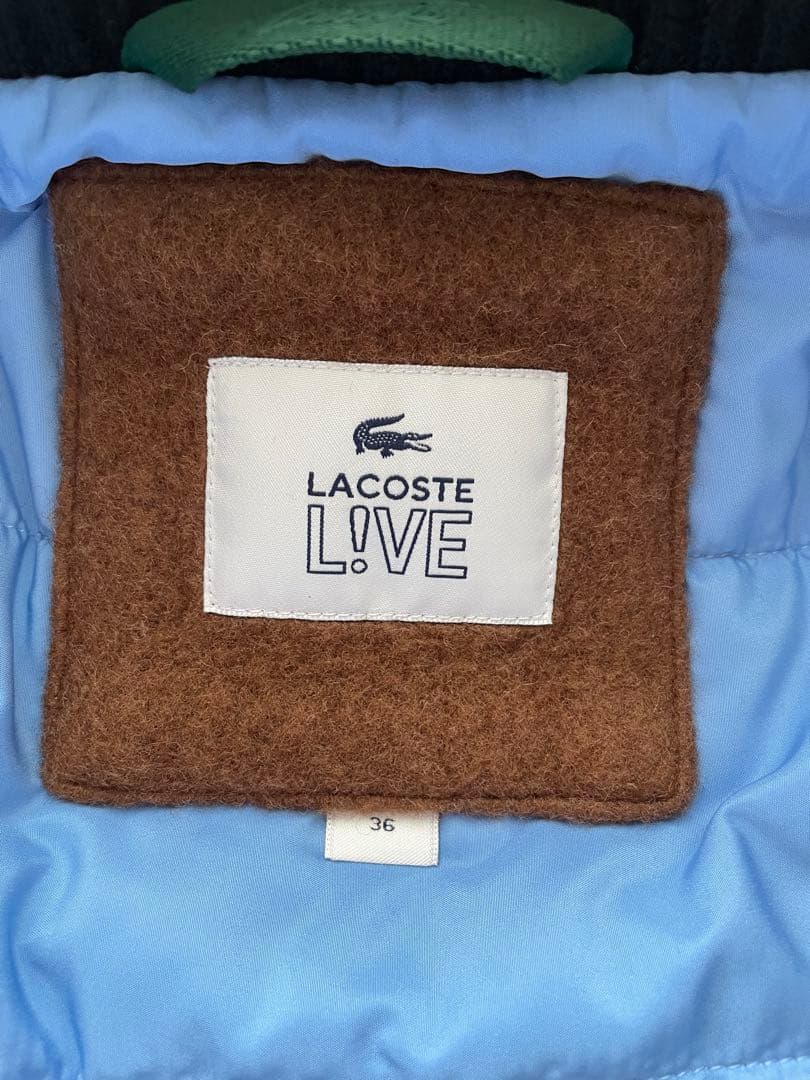 LACOSTE ブラウン スタジャン Lロゴ刺繍