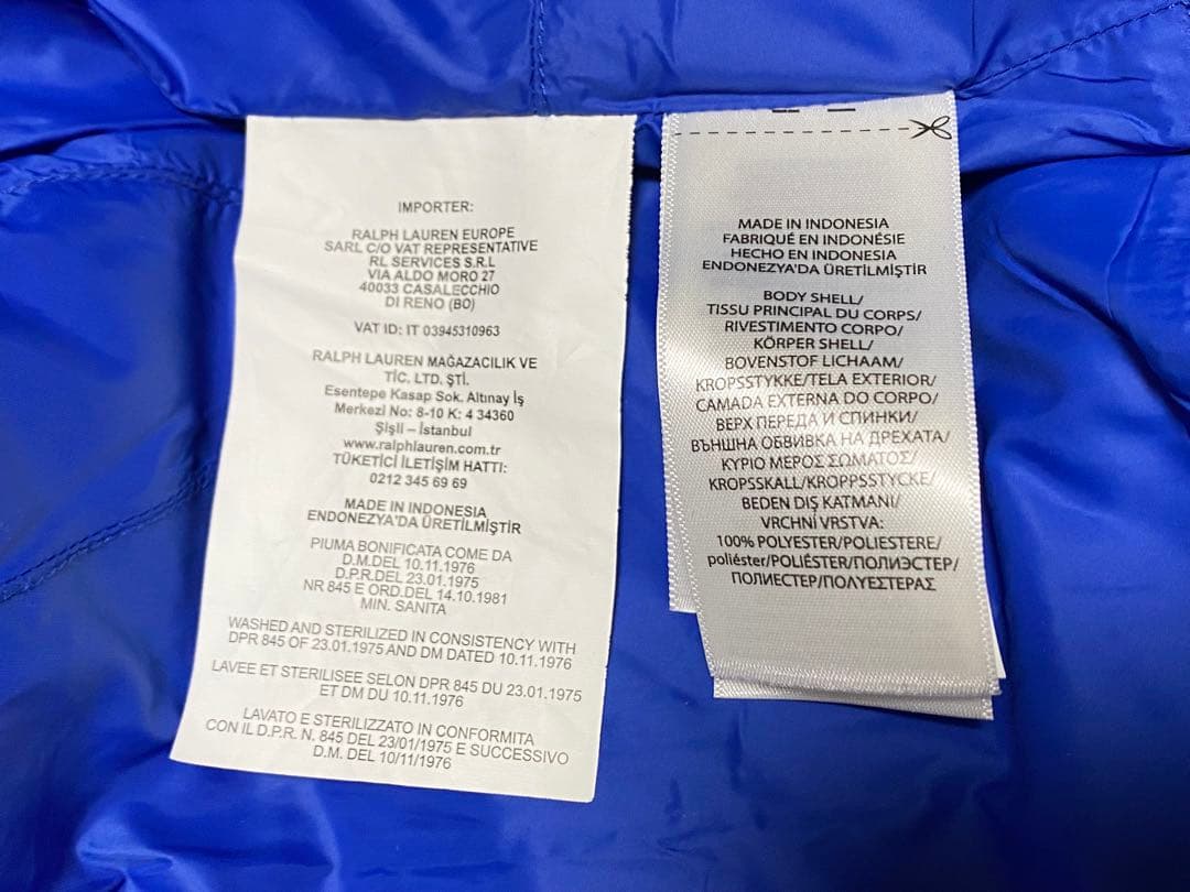 POLO RALPH LAURENポロラルフローレン　ダウンベストL ネイビー