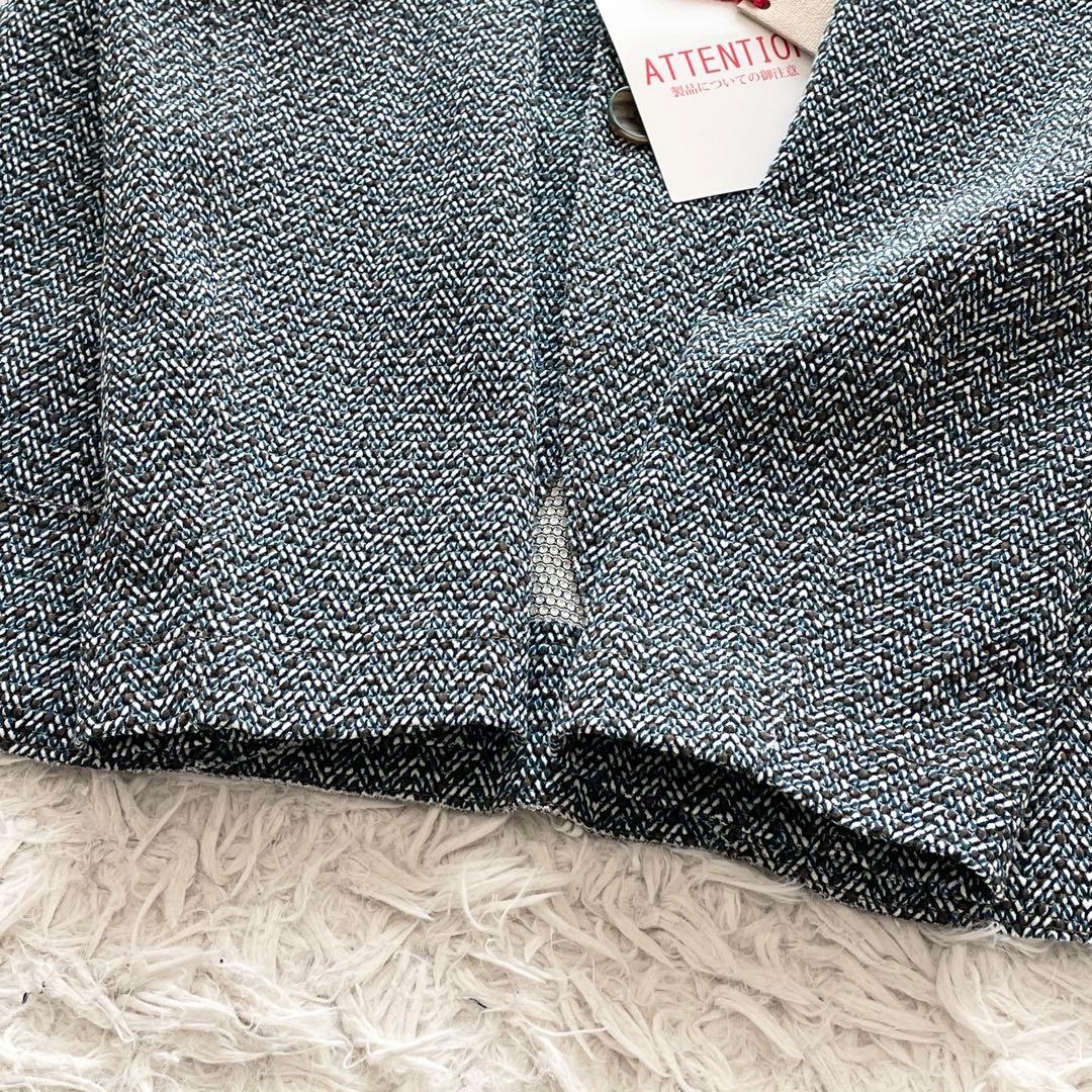 未使用品 伊製 BOB ストレッチ アンコンジャケット 幾何学柄 ブートニエール