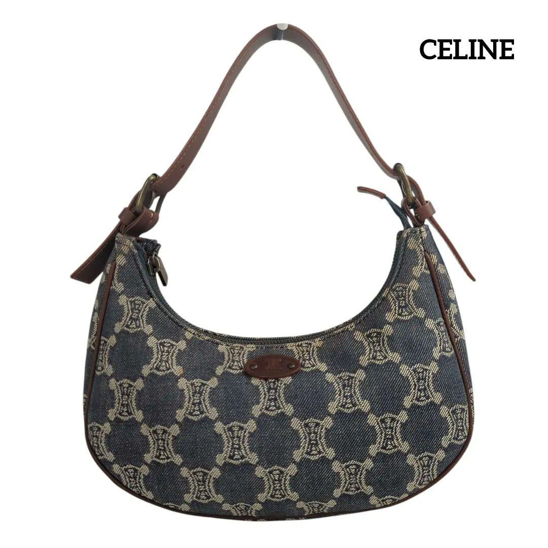【美品】CELINE セリーヌ トリオンフ デニム ワンショルダー バッグ