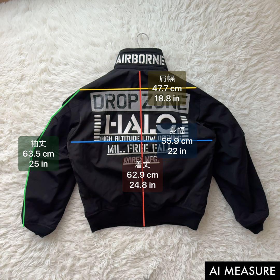 Lサイズ✨AVIREX MA-1 中綿ブルゾン スタンドカラー ジャケット 黒