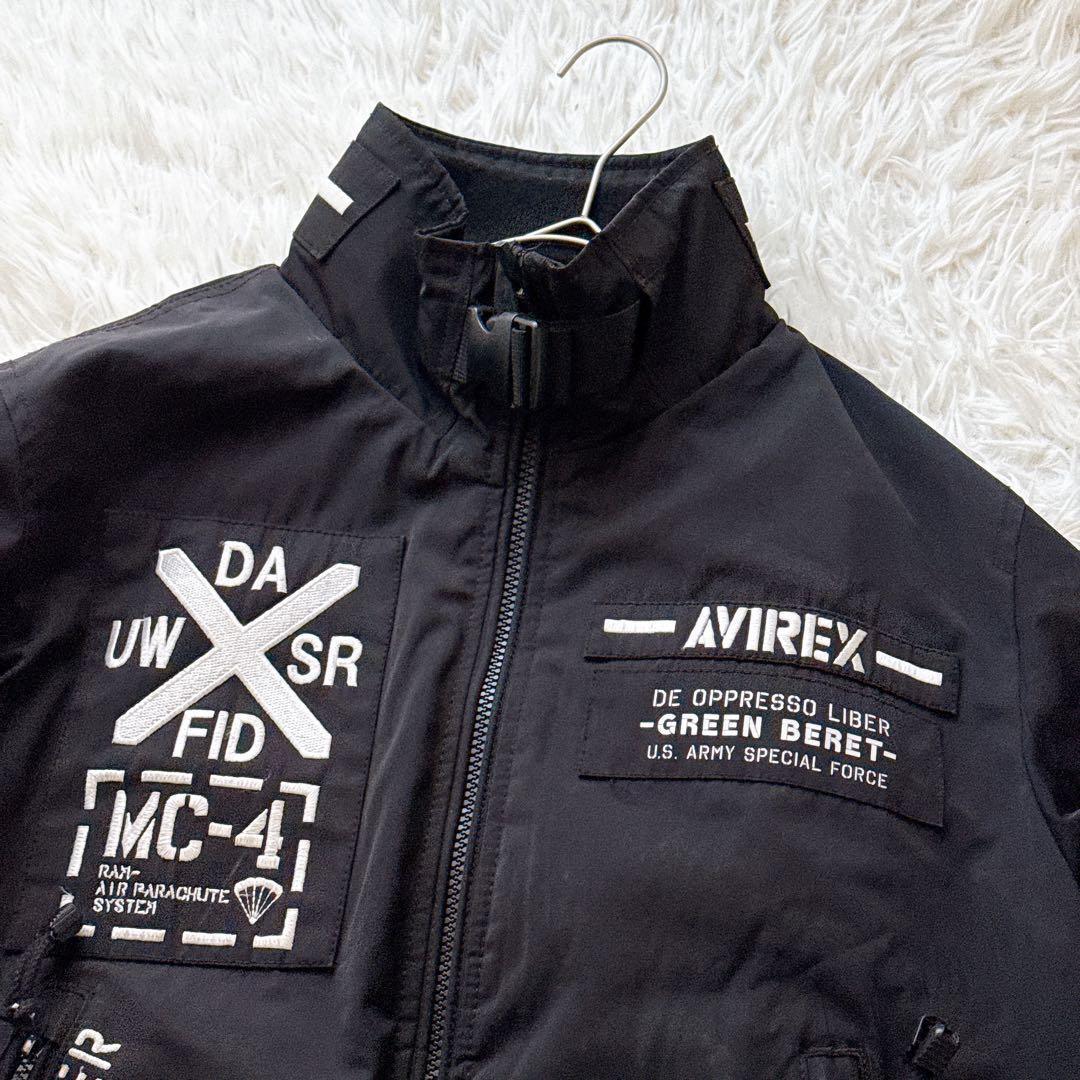 Lサイズ✨AVIREX MA-1 中綿ブルゾン スタンドカラー ジャケット 黒