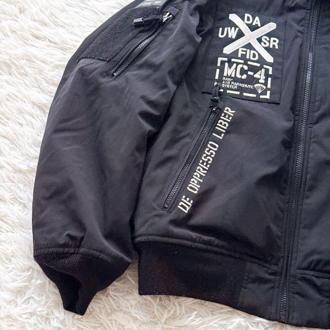 Lサイズ✨AVIREX MA-1 中綿ブルゾン スタンドカラー ジャケット 黒