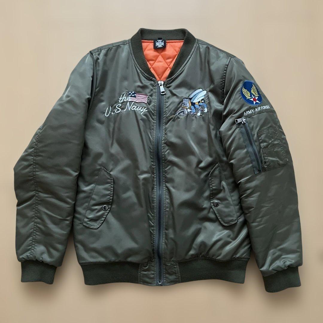 90s MA-1 フライトジャケット 刺繍