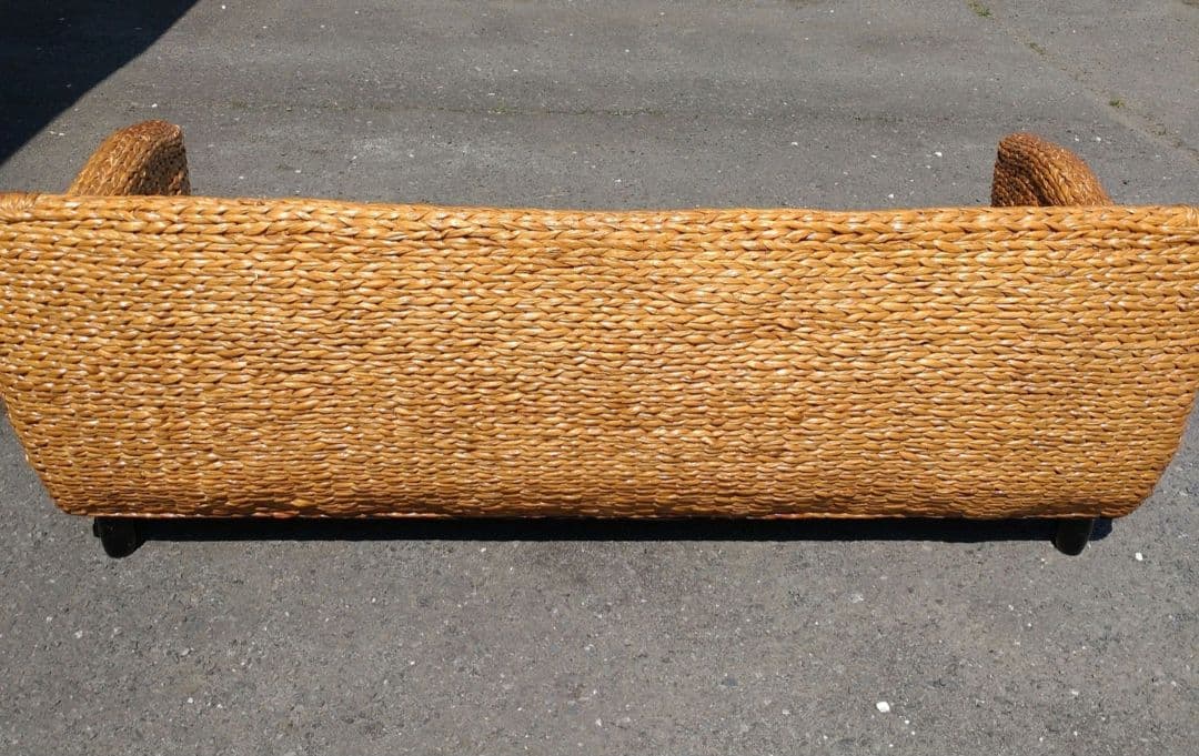 2〜3人掛けソファ ブラウンクッション　リゾート　バリ風　ウォーターヒヤシンス