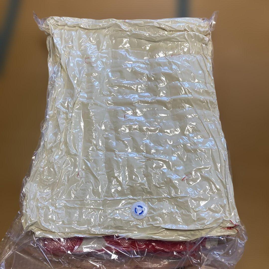 仕立て本綿布団 赤と白の花柄布団 掛け布団と敷布団セット