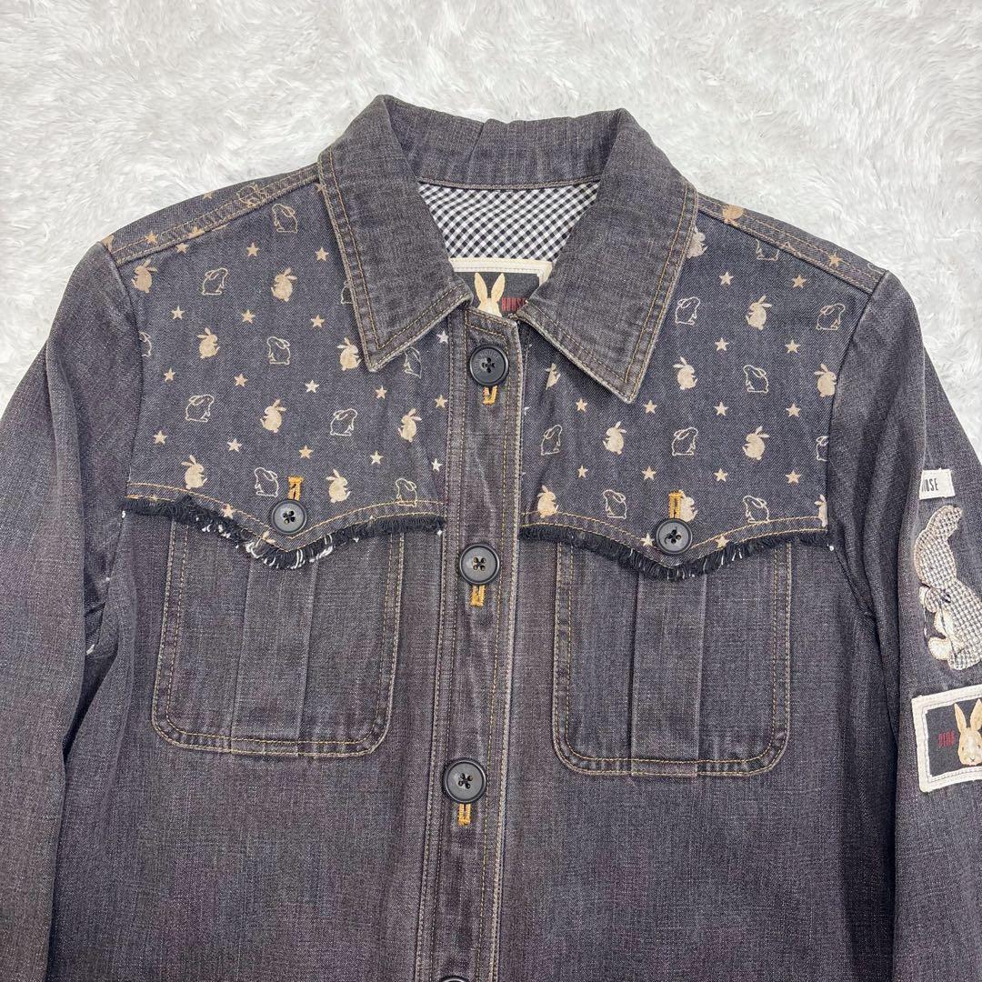希少 PINK HOUSE ピンクハウス デニムジャケット うさぎ 刺繍