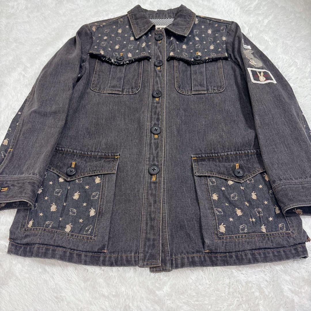 希少 PINK HOUSE ピンクハウス デニムジャケット うさぎ 刺繍