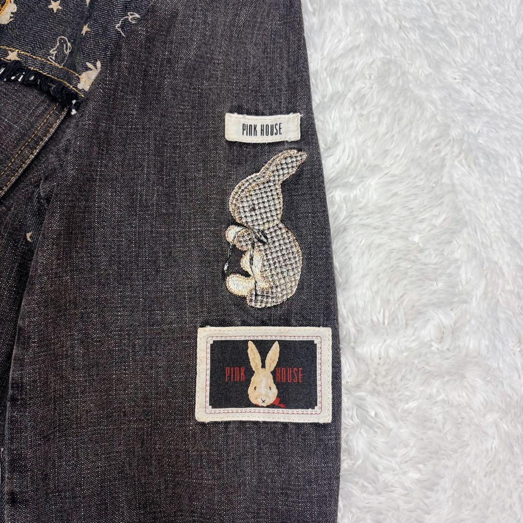 希少 PINK HOUSE ピンクハウス デニムジャケット うさぎ 刺繍