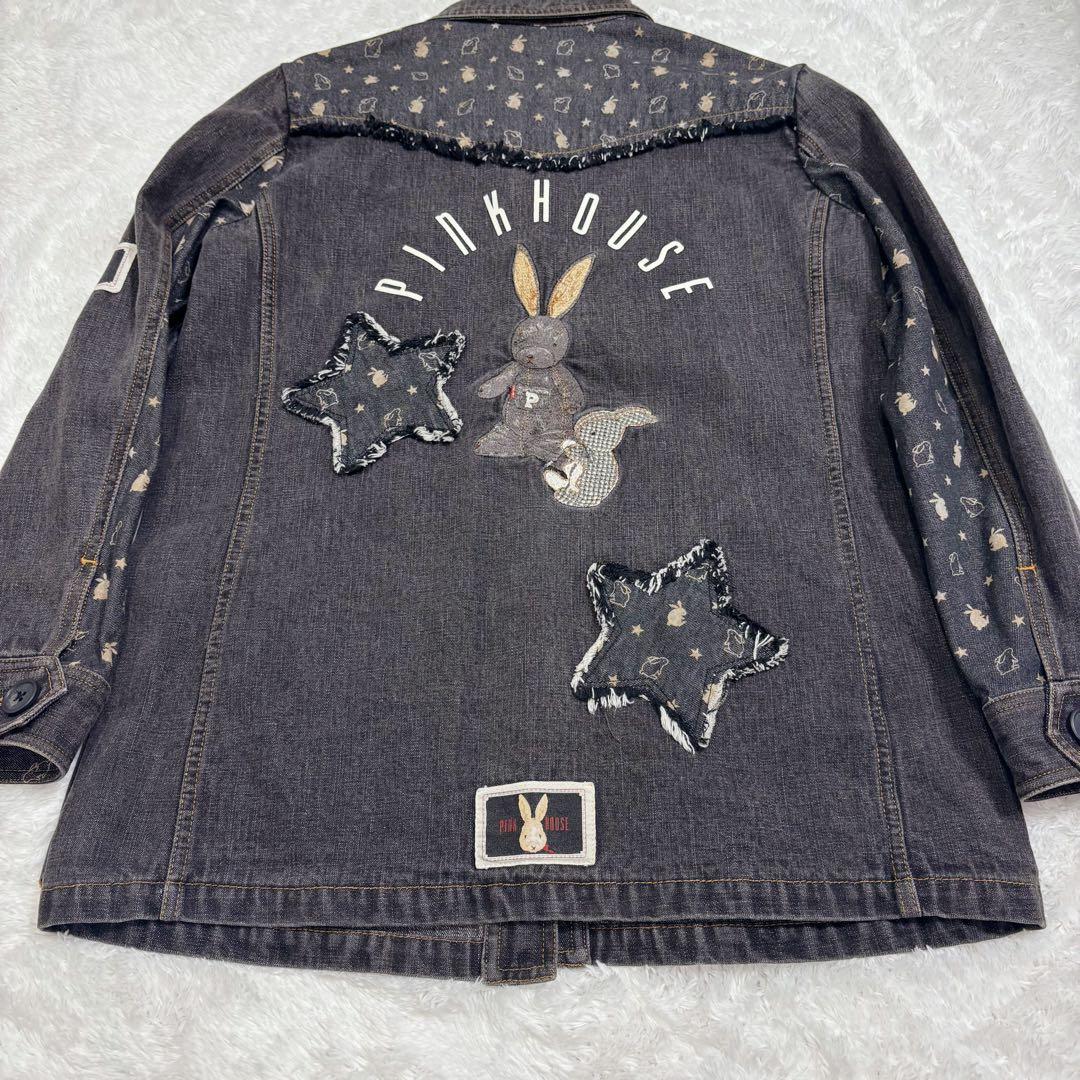 希少 PINK HOUSE ピンクハウス デニムジャケット うさぎ 刺繍