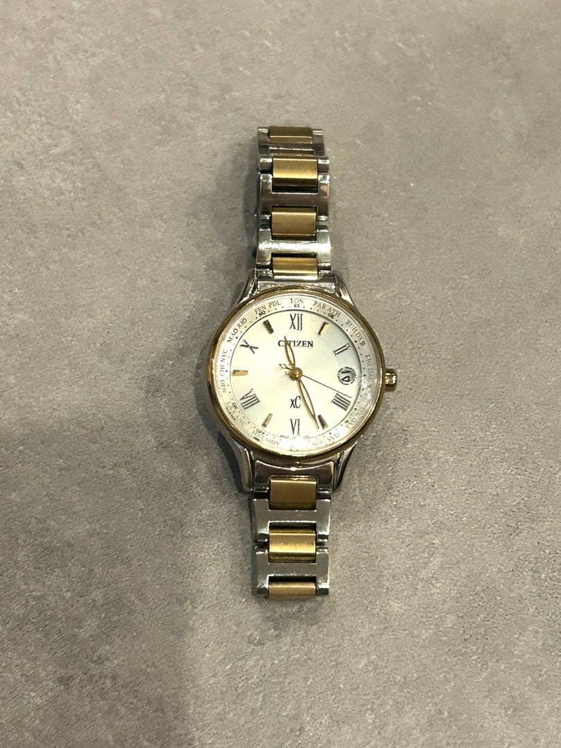 CITIZEN XC クォーツ腕時計 ゴールドレディース エコ・ドライブ電波時計