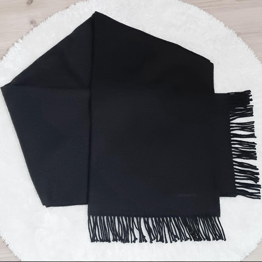 HERMES エルメス カシミヤ100% 大判マフラー ス トール マフラー 黒