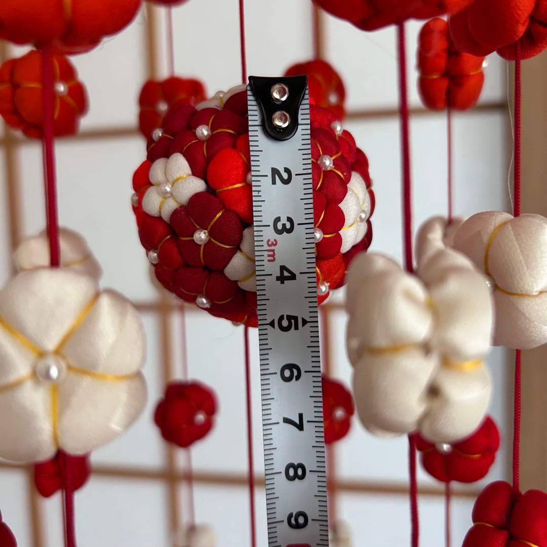 ※ご予約品※ 吊るし飾り 彩り9連 紅白・赤 2個