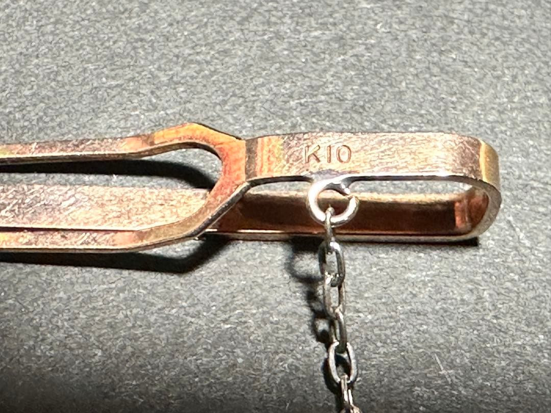 ネクタイピン K10刻印 タイバー アクセサリー ビンテージ 総重量1.5g