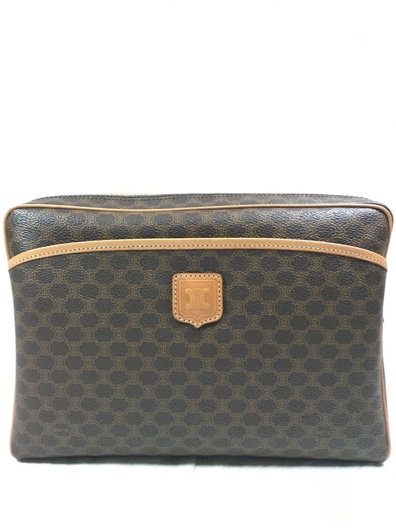 美品　セリーヌ　マカダム柄　クラッチバッグ　ハンドバッグ