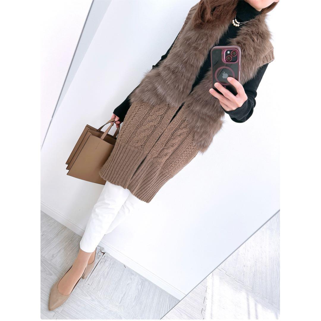 【美品✨】定価70,000円❤️ダブルスタンダードクロージング✨リアルファーベスト