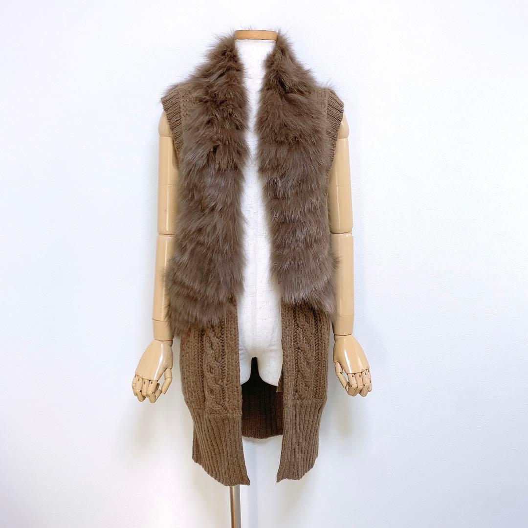 【美品✨】定価70,000円❤️ダブルスタンダードクロージング✨リアルファーベスト