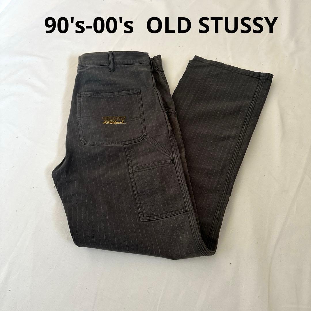 90's-00's OLD STUSSY ストライプペインターワークパンツ