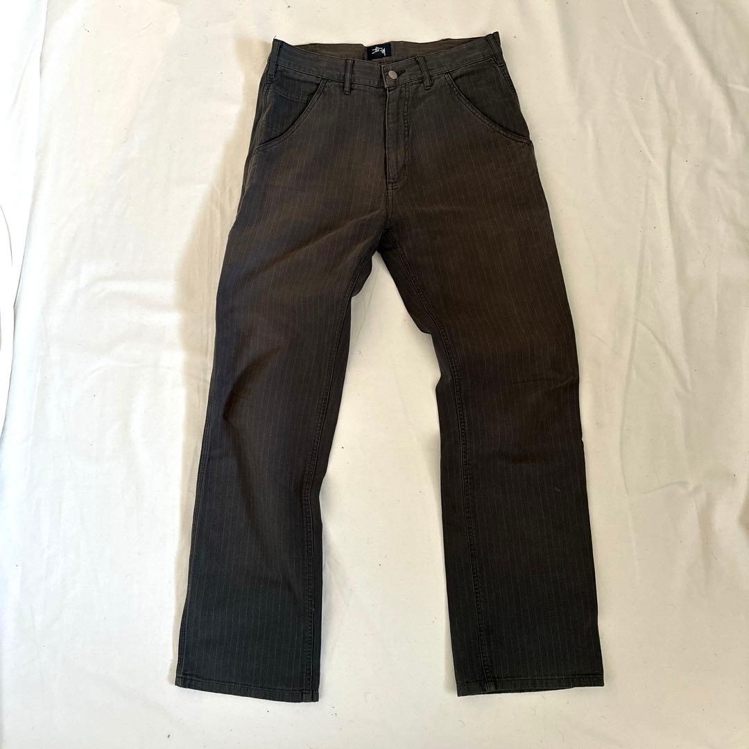 90's-00's OLD STUSSY ストライプペインターワークパンツ