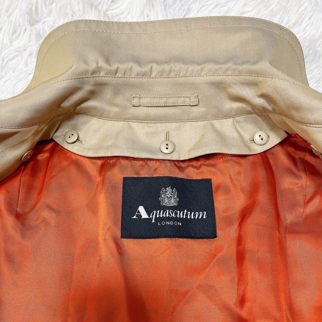 【美品】アクアスキュータム トレンチコート クラブチェック ライナー付 M〜L