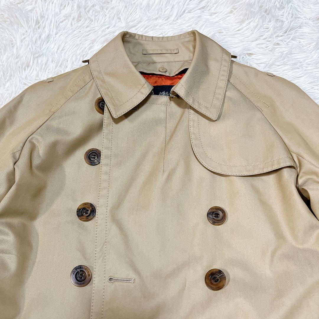 【美品】アクアスキュータム トレンチコート クラブチェック ライナー付 M〜L