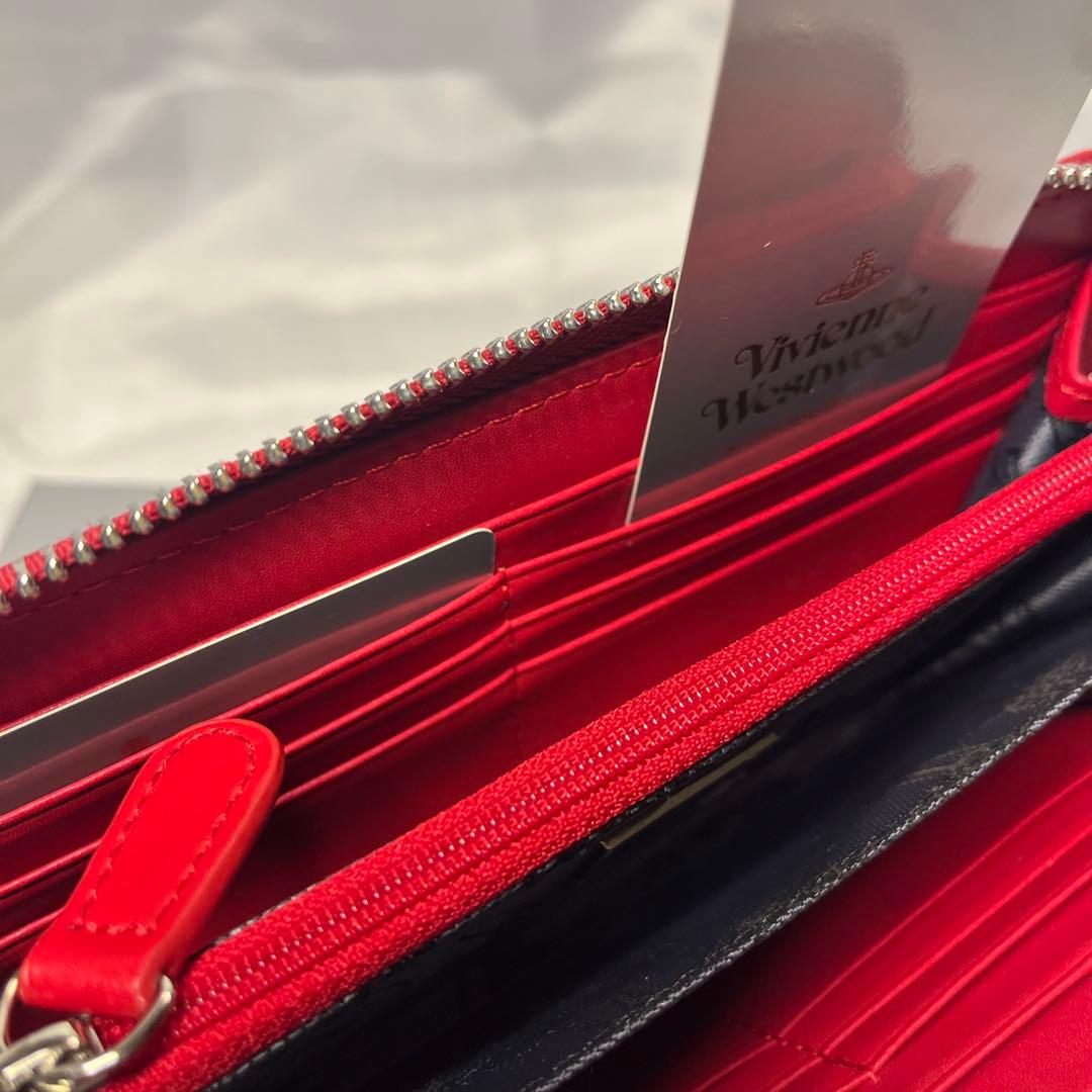 新品 Vivienne Westwood レッド ヴィヴィアン柄 赤内装 長財布