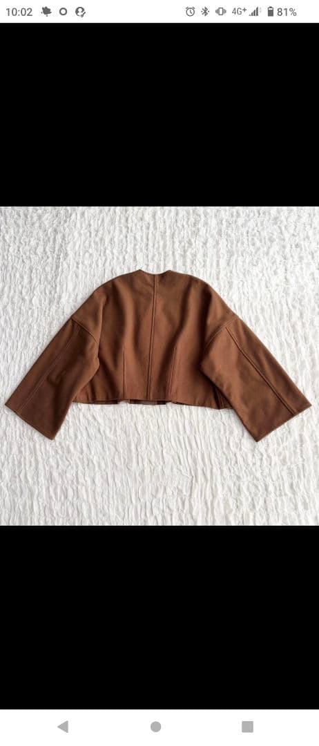 【美品】 クラネ ノーカラーブルゾン ショート丈コート