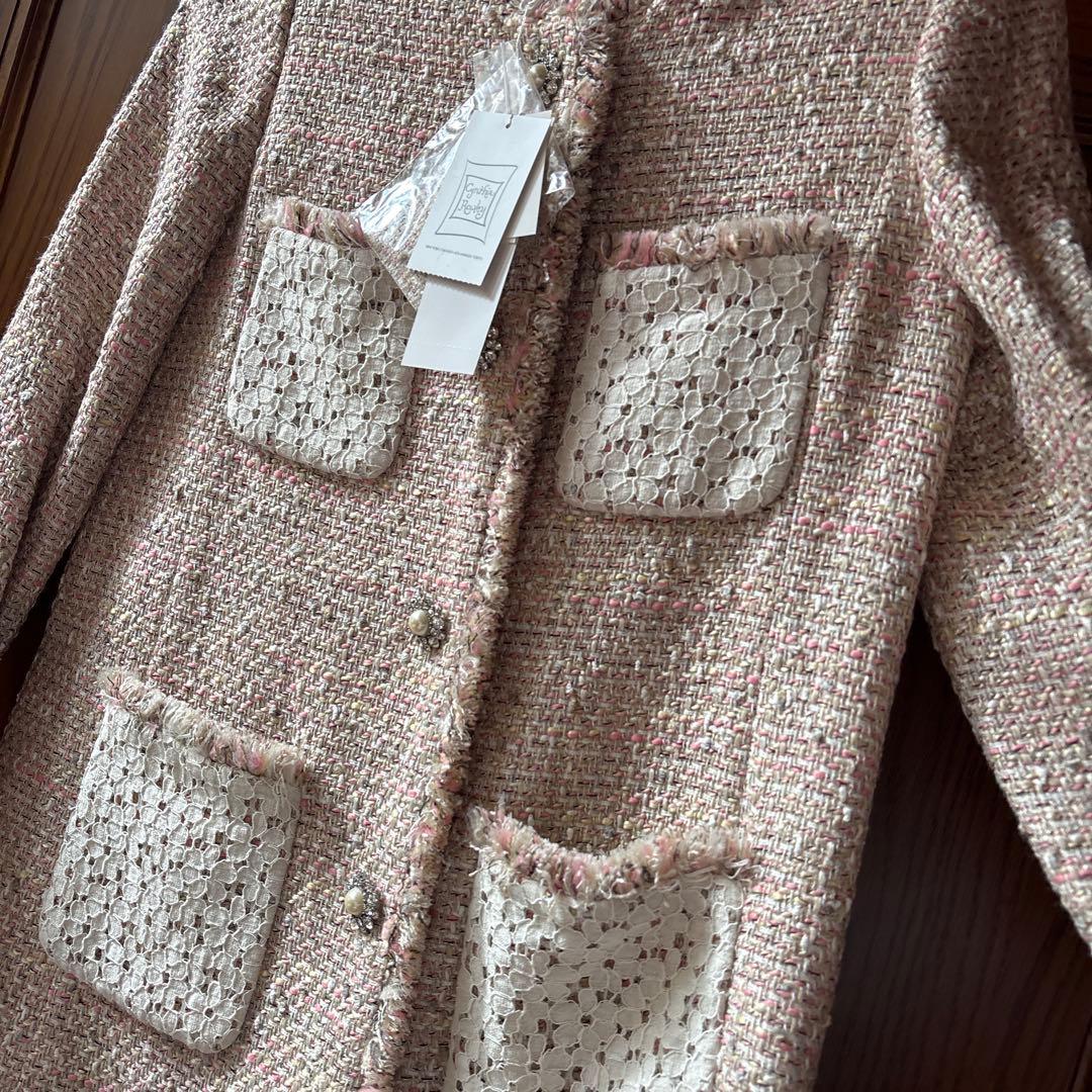 シンシアローリー ツイードビジューロングジャケット