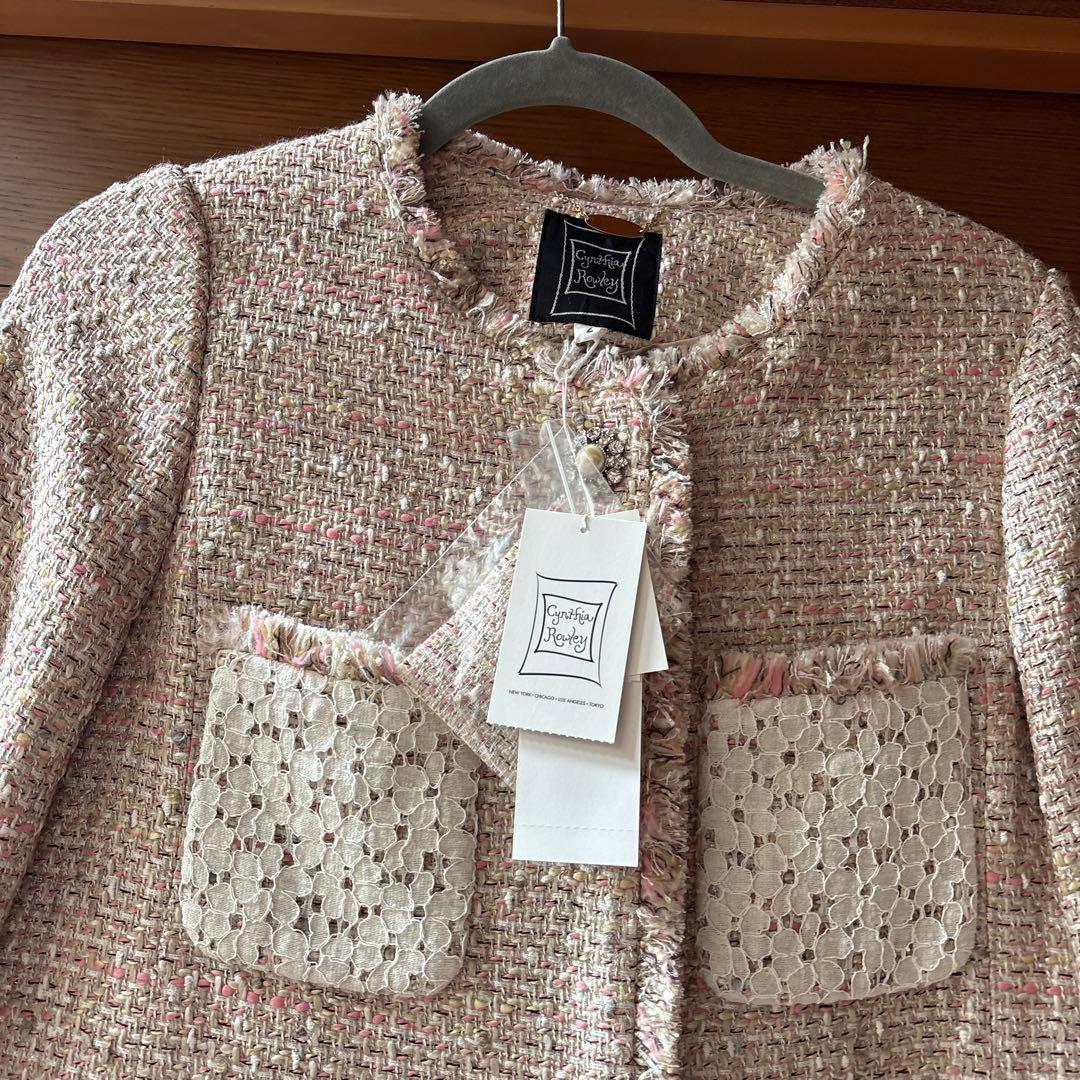 シンシアローリー ツイードビジューロングジャケット