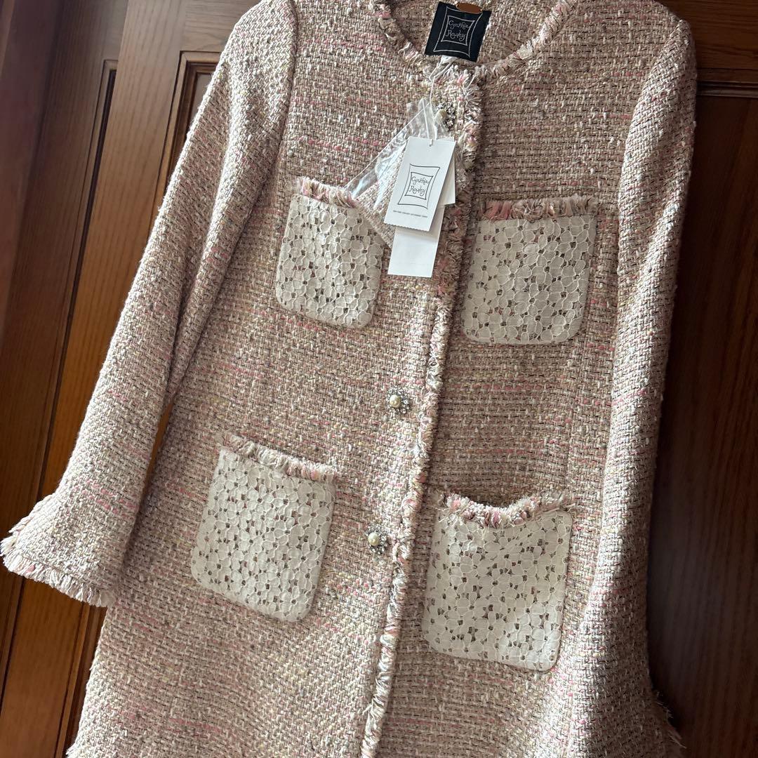 シンシアローリー ツイードビジューロングジャケット