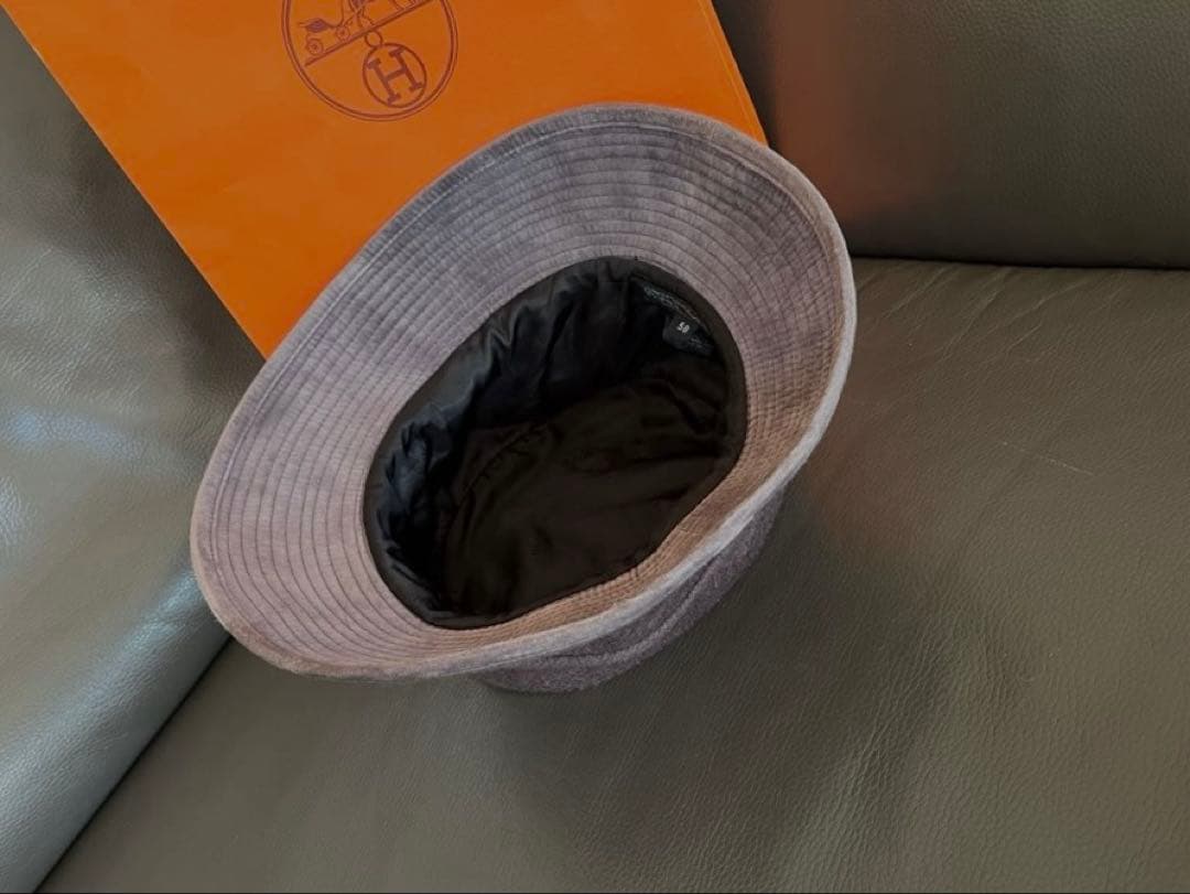 HERMES　エルメスバケットハット　カシミヤ 100 　ブラウン