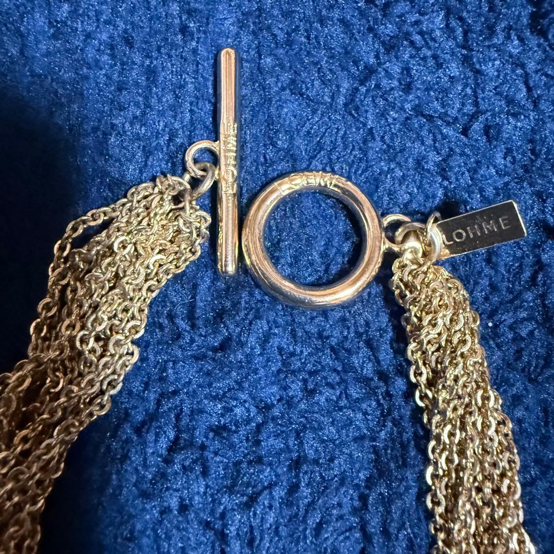 美品◆LOHME◆ローム◆Pearl Mix Chain Necklace◆GD