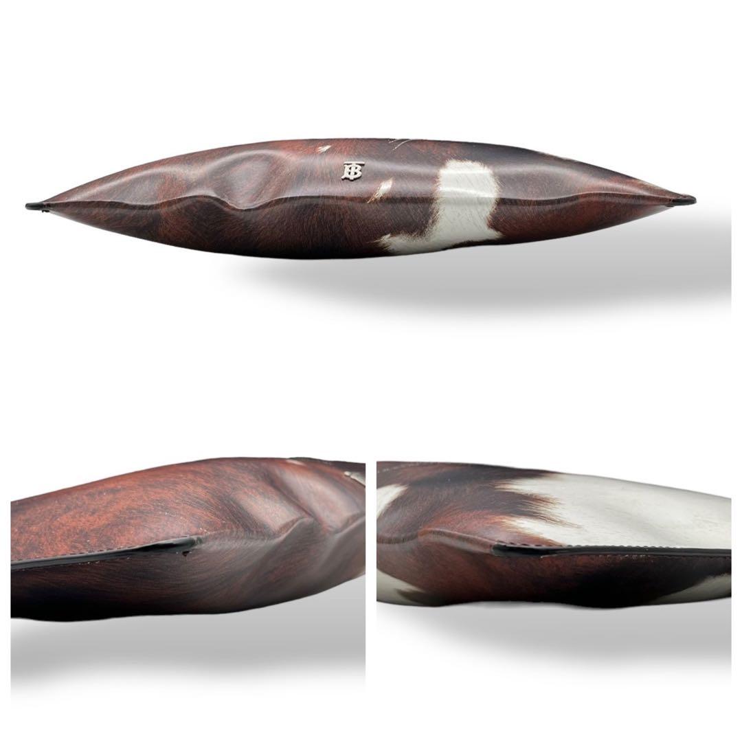 現行 3831 BURBERRY バーバリー クラッチバッグ ハラコ柄 ブラウン